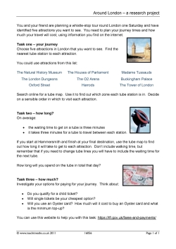 Around London - a research project