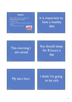 Health bingo