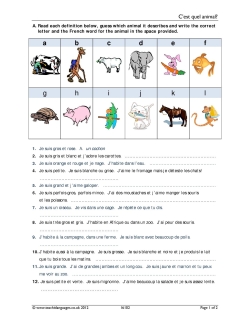 C'est quel animal?