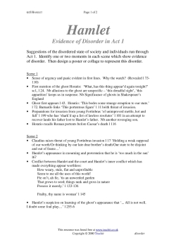 Evidence of disorder in Act 1