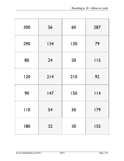 Rounding to 10 - follow on cards