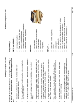 Reading strategies checklist