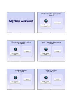 Algebra workout