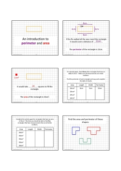 An introduction to perimeter and area