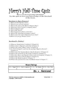Harry's half time quiz