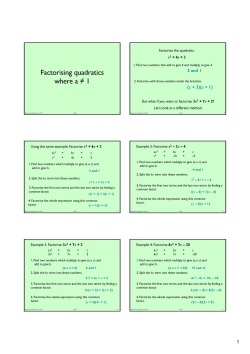 Factorising quadratics where a doesn't equal 1