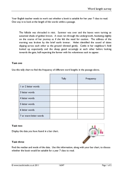 Word length survey Word length survey