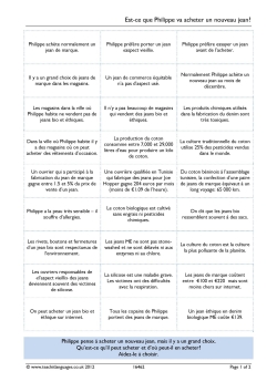 Est-ce que Philippe va acheter un nouveau jean?