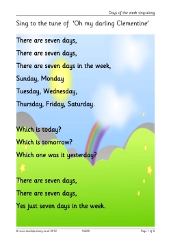 Days of the week sing-along