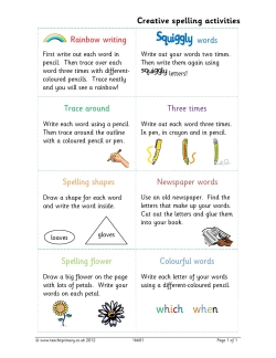 Creative spelling activities