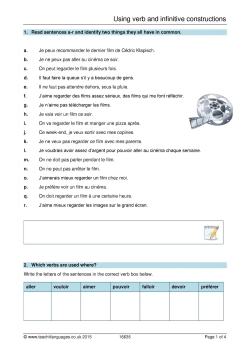 Using verb and infinitive constructions