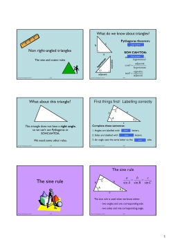 Non right-angled triangles - The sine and cosine rules