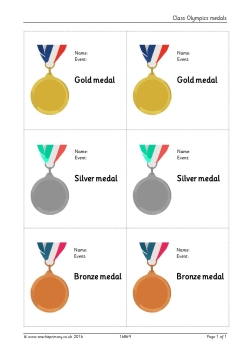 Class Olympics medal templates