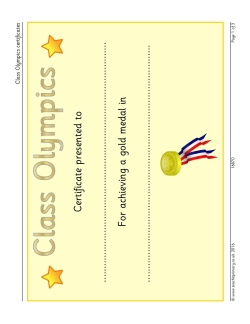 Class Olympics certificates