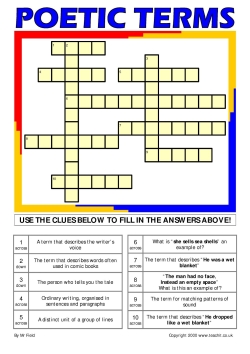 Poetic terms crossword