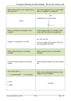 Foundation Geometry and Data handling – Pick and mix revision cards