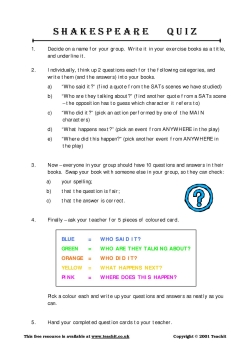 Shakespeare quiz
