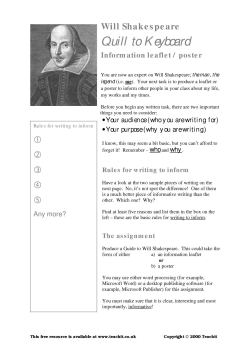 Shakespeare Leaflet