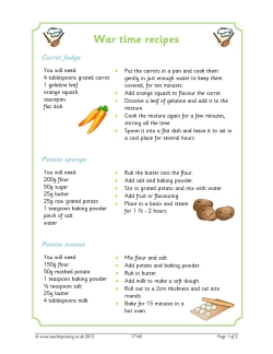 Wartime recipes