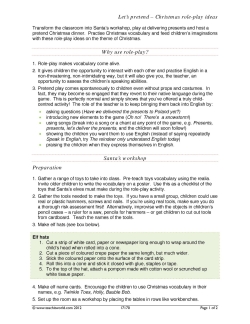 Let's pretend – Christmas role-play ideas