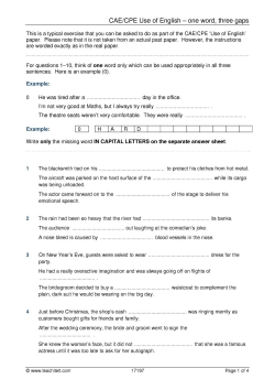 CAE and CPE Use of English – one word, three gaps