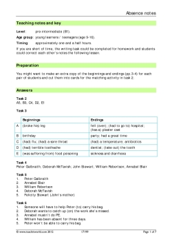 Absence notes