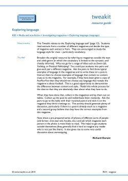 Magazine scheme of work