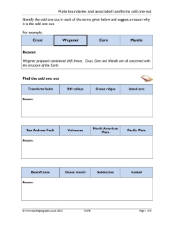 Plate boundaries and associated landforms odd one out