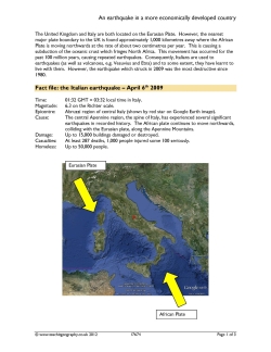 The 2009 Italian earthquake