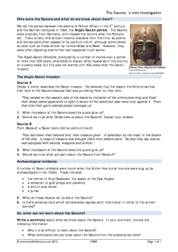 The Saxons: a mini investigation