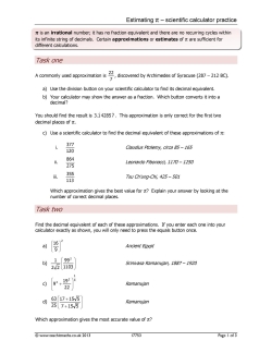 Estimating pi – scientific calculator practice