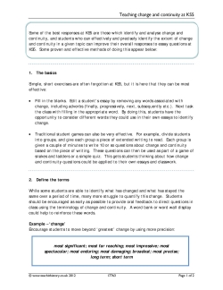 Teaching change and continuity at KS5