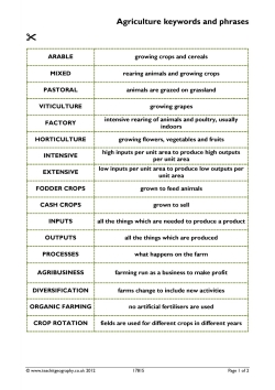 Agriculture keywords and phrases