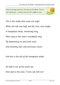 The Snail and the Whale – teaching ideas and activities pack