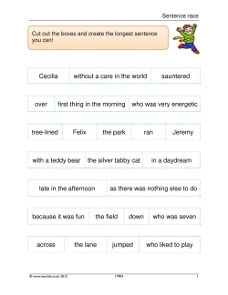 Sentence race Sentence race