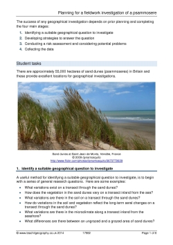 Planning for a fieldwork investigation of a psammosere