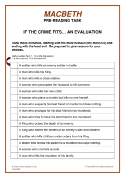 If the crime fits ... rank Macbeth's evil crimes