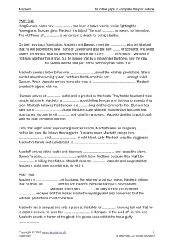 Cloze: fill in the gaps to complete the plot outline