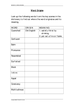 Word origins