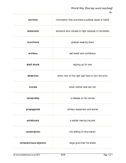 World War One key word matching