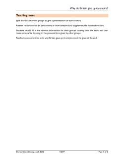 Why did Britain give up its empire? Group task exercise.