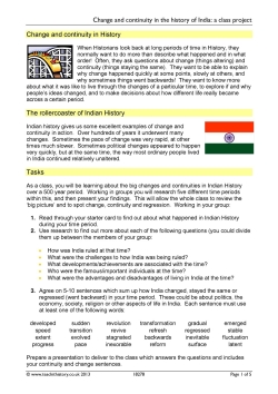 Change and continuity in the history of India: a class project