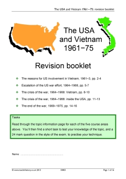 The USA and Vietnam 1961-75: revision booklet