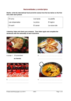 Nacionalidades y comida típica