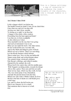Act 2 Scene 1 - Macbeth's soliloquy