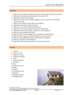 Coastal erosion quiz