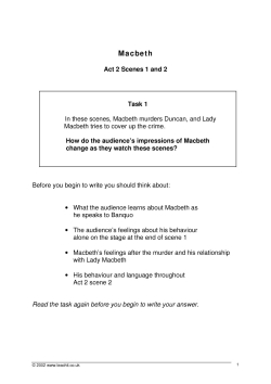 Act 2 Scenes 1 and 2 Essay questions
