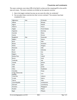 Countries and continents