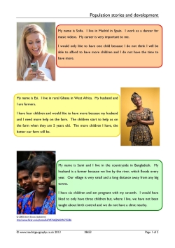 Population stories and development