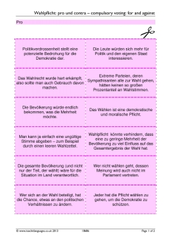 Wahlpflicht: pro und contra